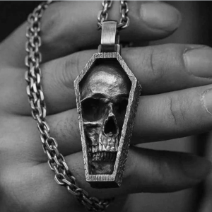 Coffin Skull Pendant Necklace