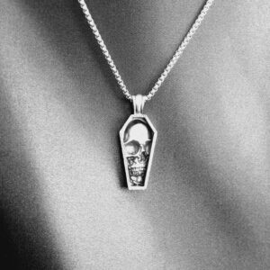 Coffin Skull Pendant Necklace