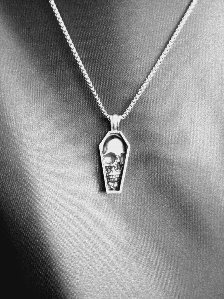 Coffin Skull Pendant Necklace