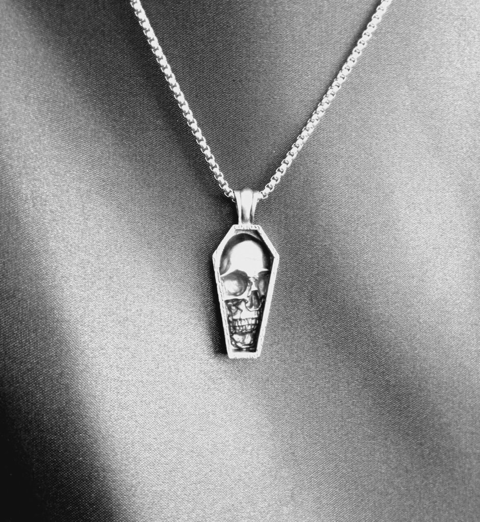Coffin Skull Pendant Necklace